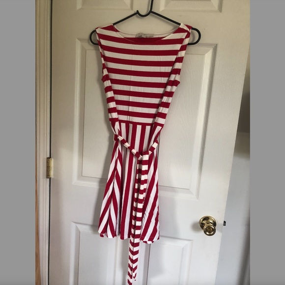 LOFT, Red & White Striped Summer Dress, Lightweight, Size 0 - Picture 3 of 5